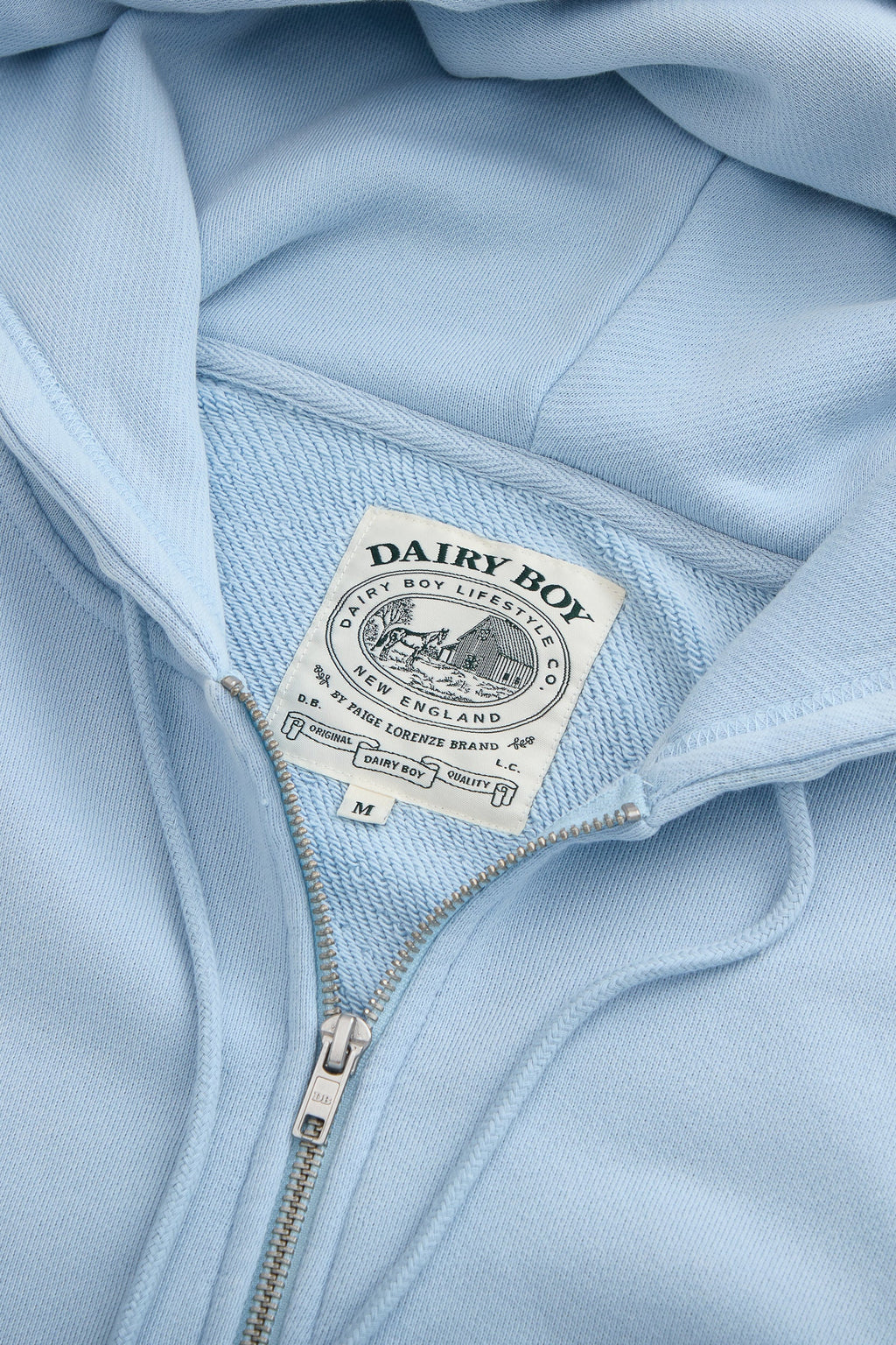 Milk Bottle Cropped Zip Up - Icy Blue