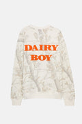 Study Break Oversized Crewneck - Woodland Camo/Champion Orange